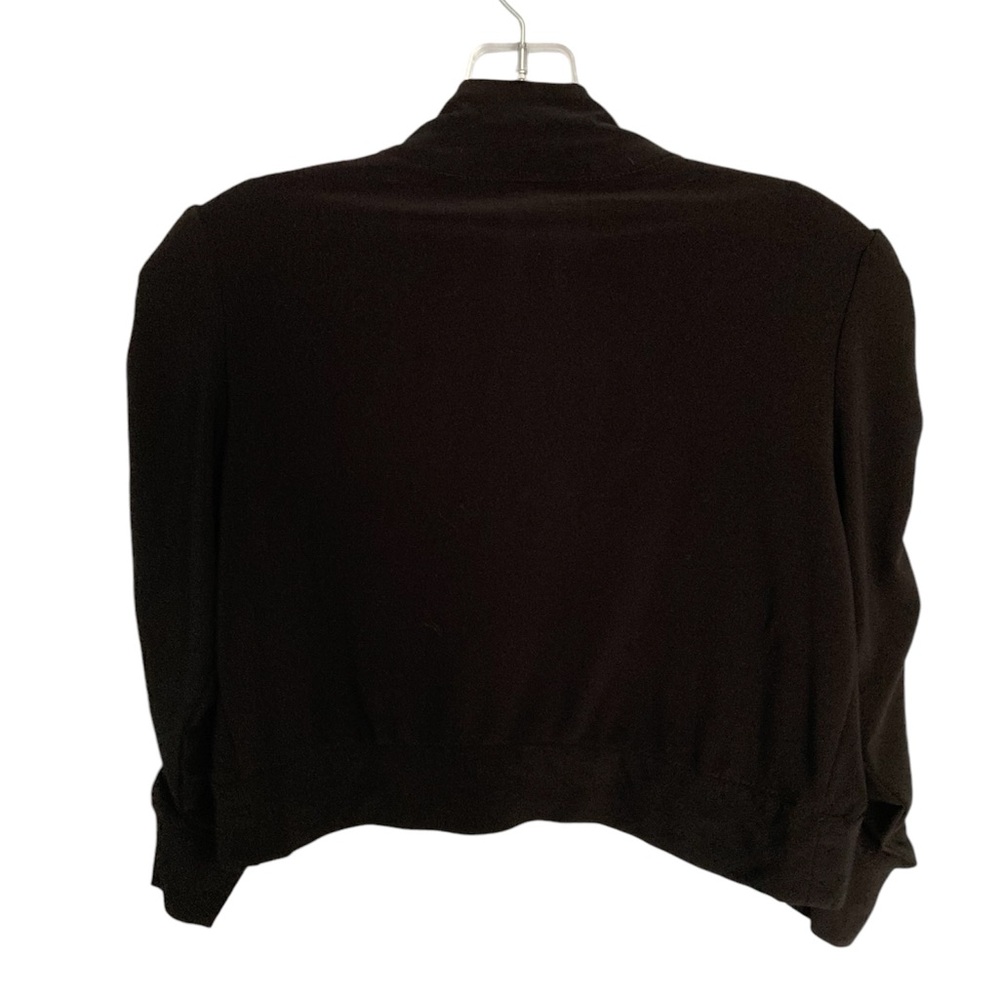 Nina Leonard black shrug cropped jacket cardigan size S - Picture 3 of 5